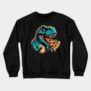 Tyrannosaurus Rex Eating Pizza Crewneck Sweatshirt